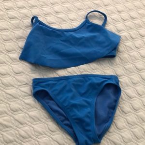 Old navy girls size xs 5 blue 2 piece bathing suit